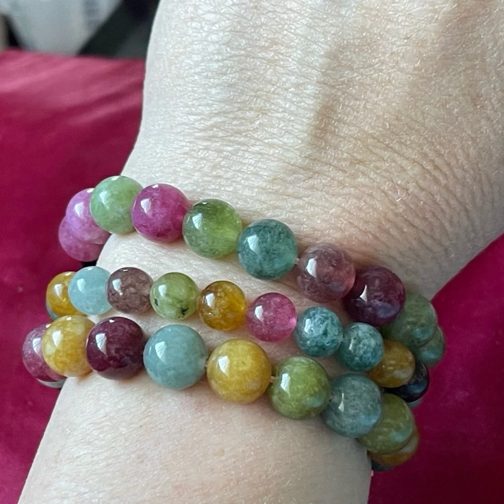Gorgeous mixed tourmaline gemstone bracelet - Picture 1 of 4